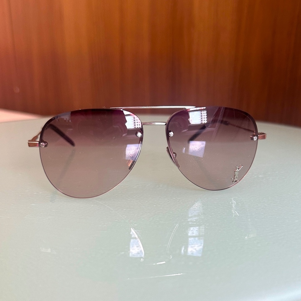 Authentic Saint Laurent CLASSIC 11 M 008 Aviator Sunglasses - Picture 2 of 8